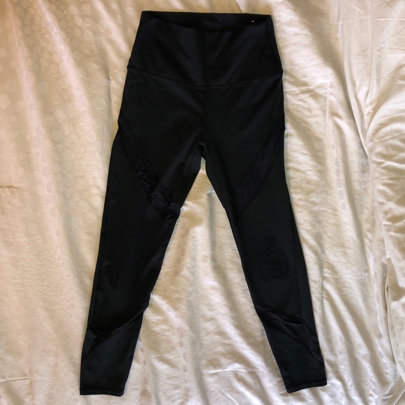 Aerie Black Mesh High-Waisted Leggings | Size S - Picture 2 of 5